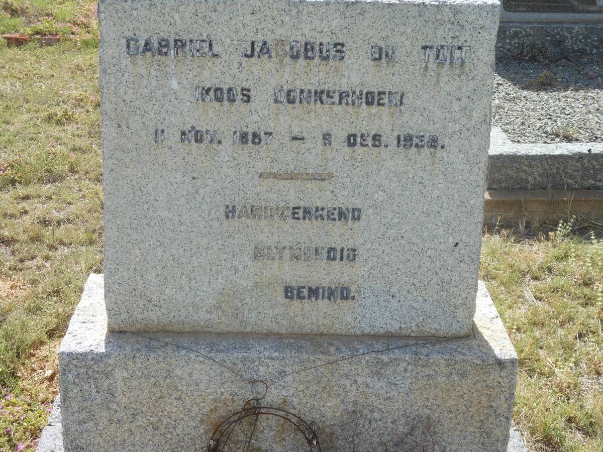 TOIT Gabriel Jacobus, du 1887-1938