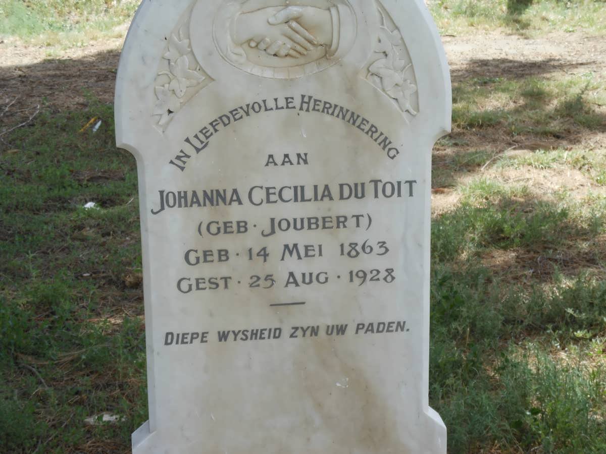 TOIT Johanna Cecilia, du nee JOUBERT 1863-1928