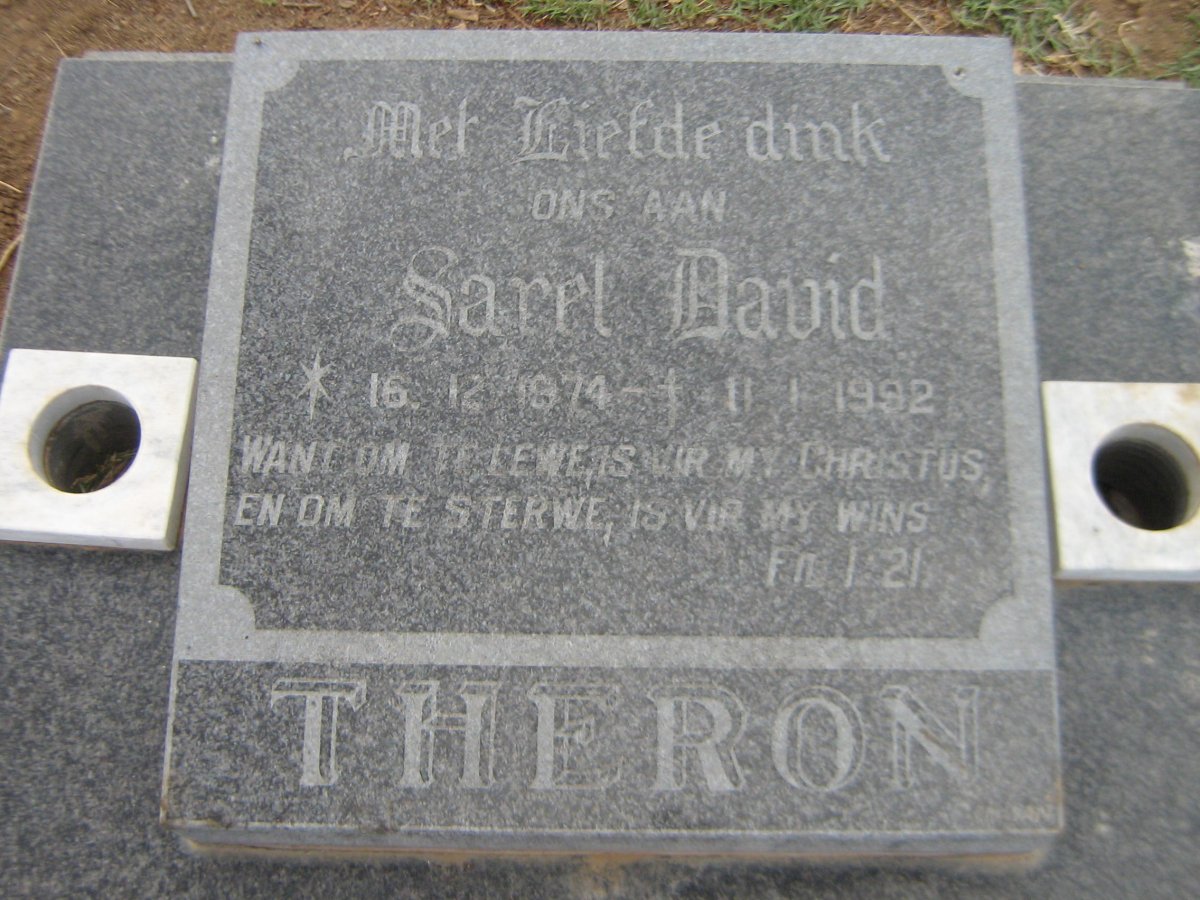 THERON Sarel David 1974-1992