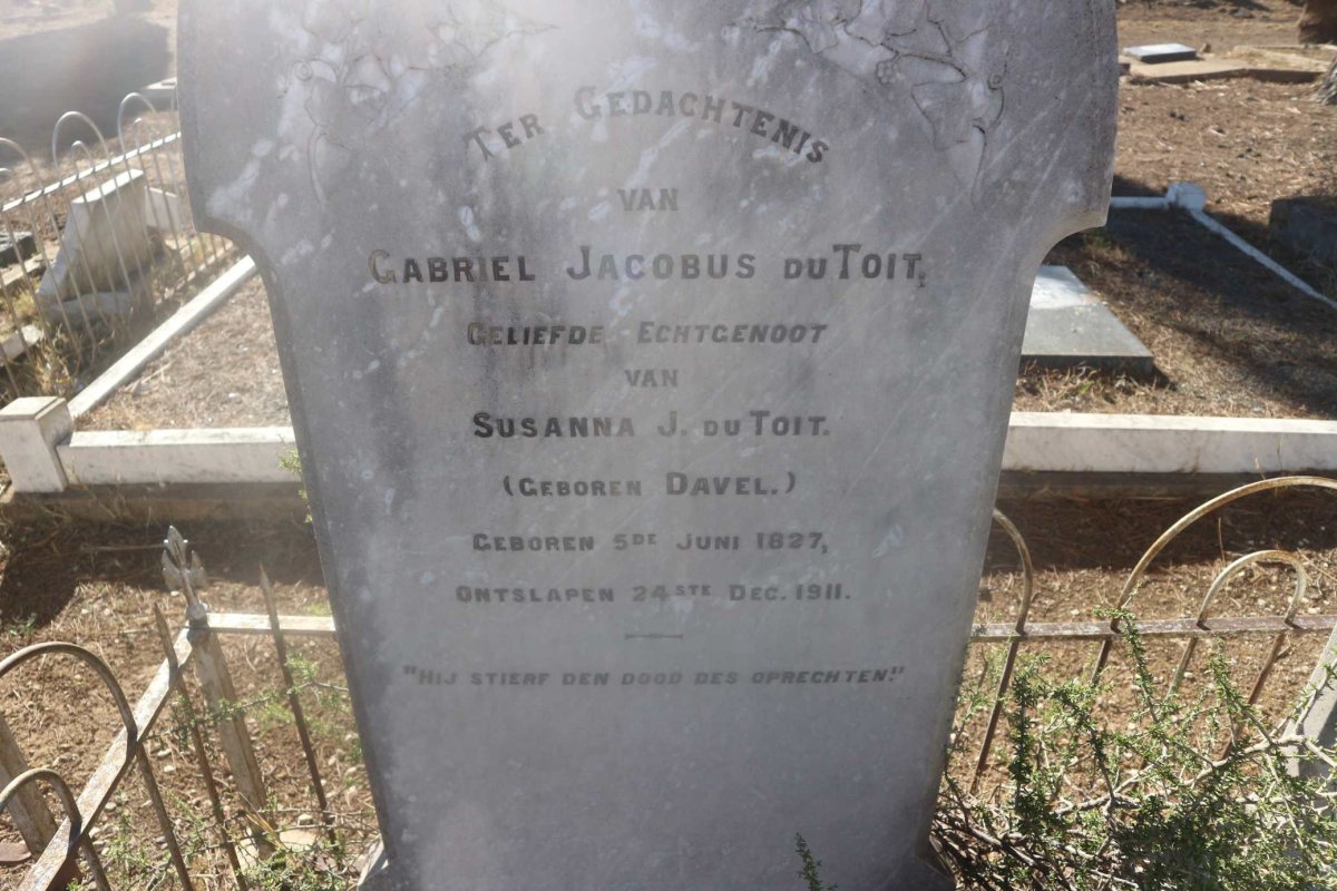 TOIT Gabriel Jacobus, du 1827-1911
