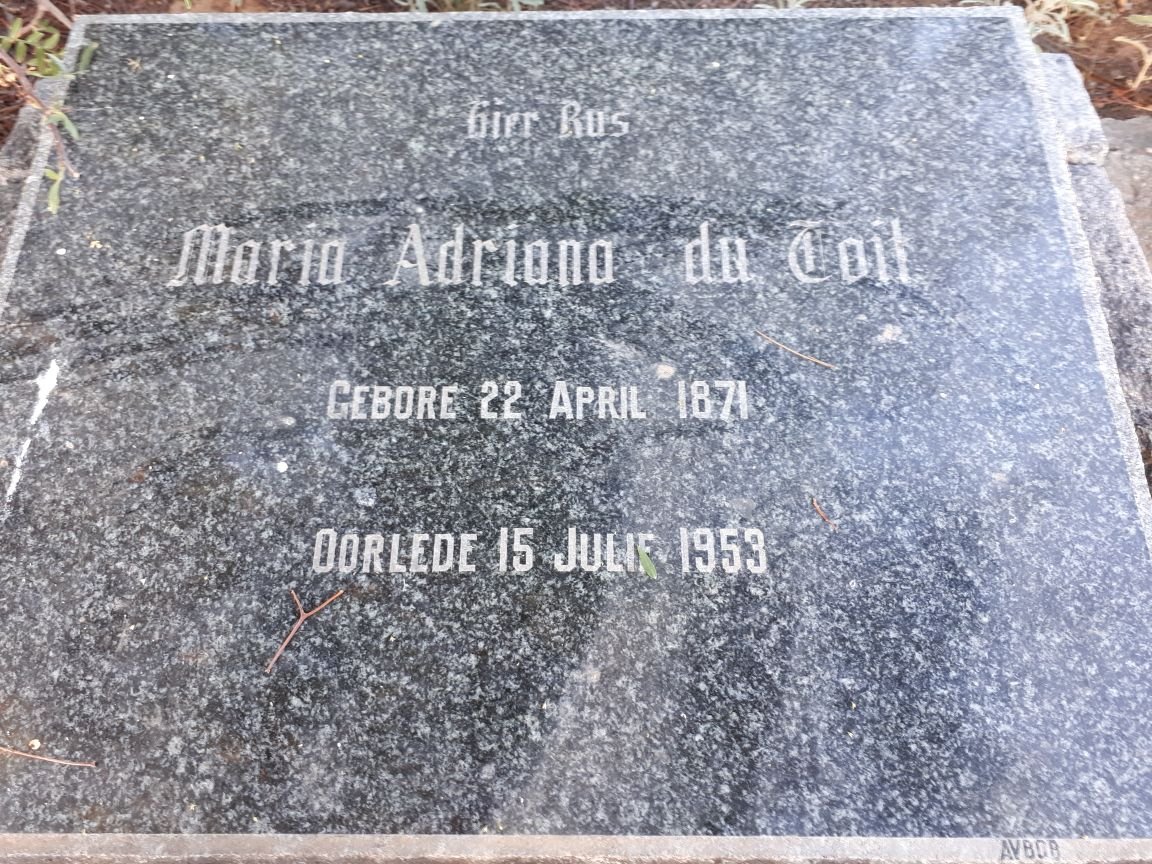 TOIT Maria Adriana, du 1871-1953