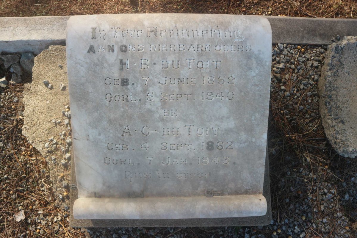 TOIT H.B., du 1859-1940 &amp; A.C. 1862-1943