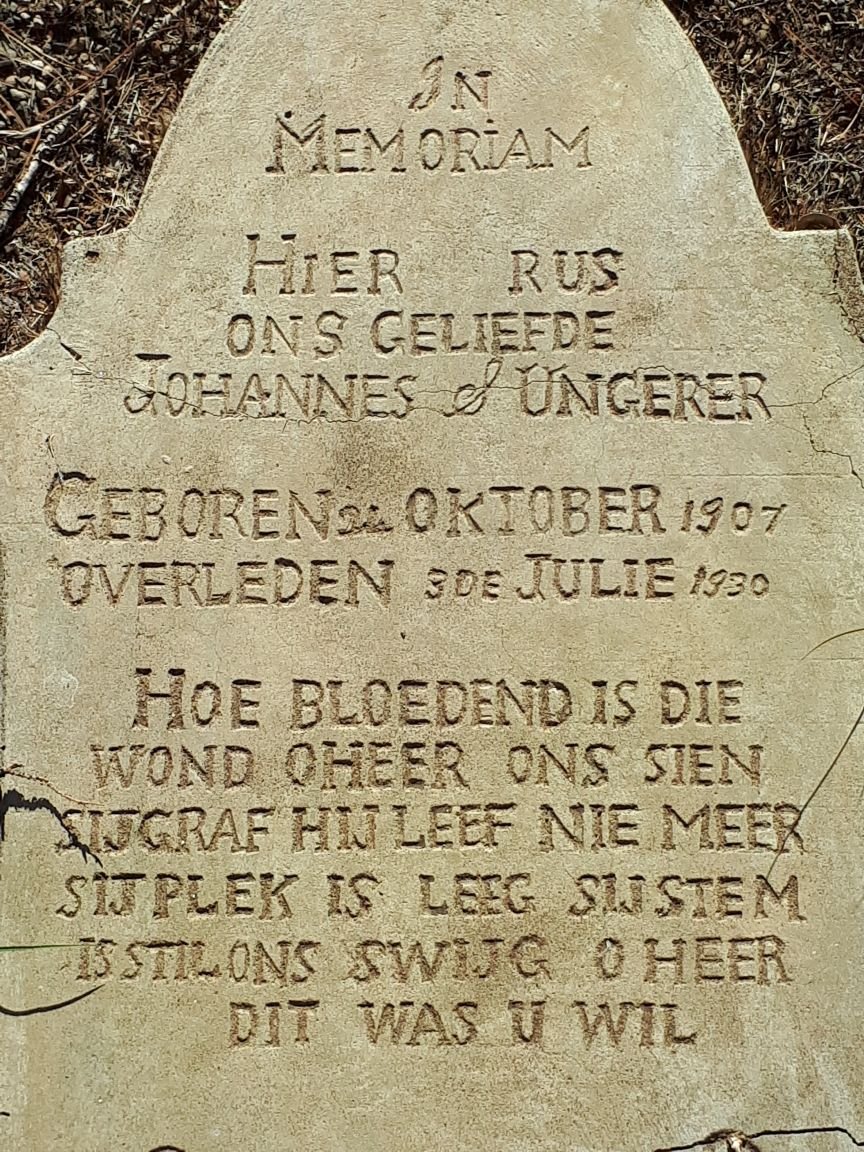 UNGERER Johannes S. 1907-1930
