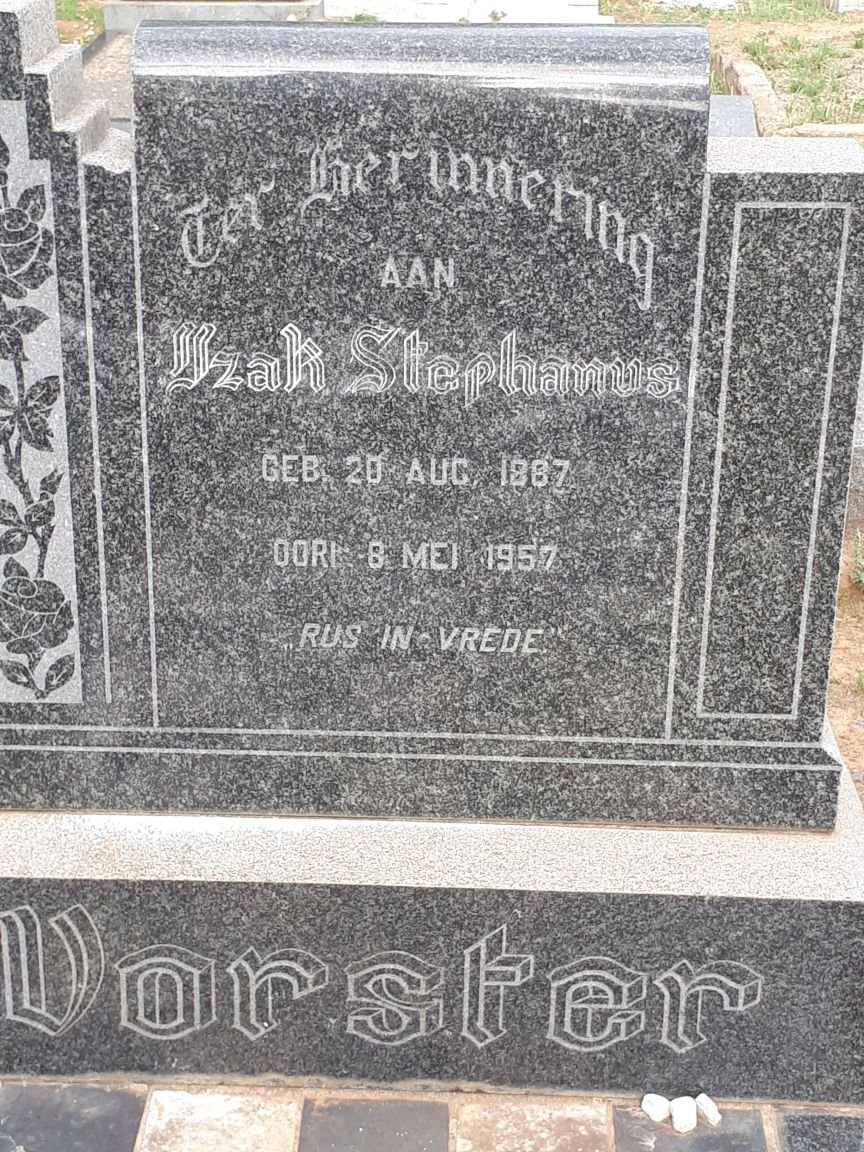 VORSTER Izak Stephanus 18?7-1957