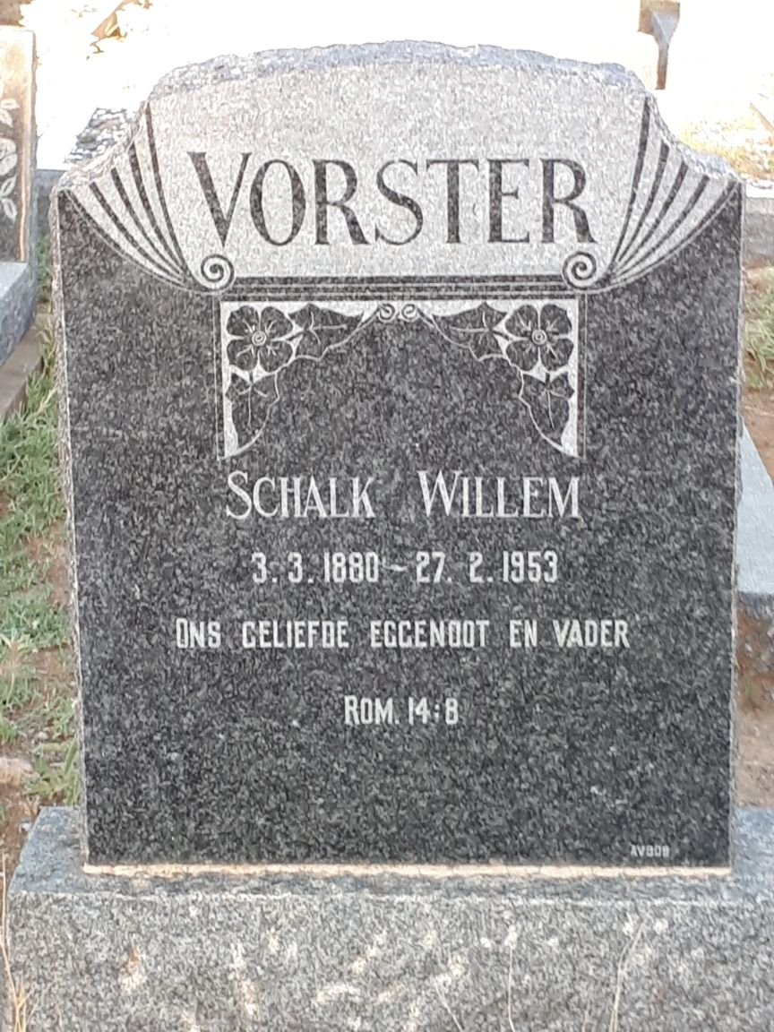 VORSTER Schalk Willem 1880-1953