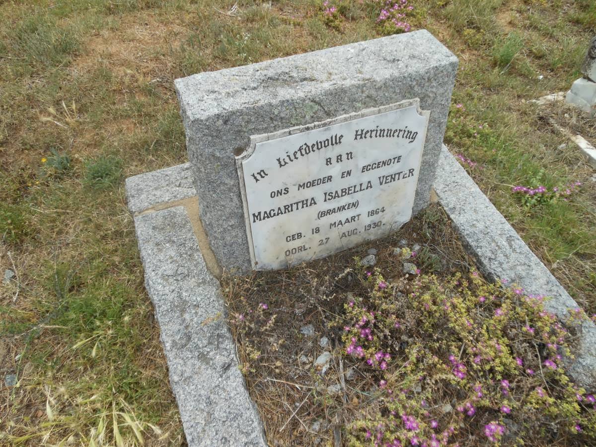 VENTER Magaritha Isabella nee BRANKEN 1864-1930