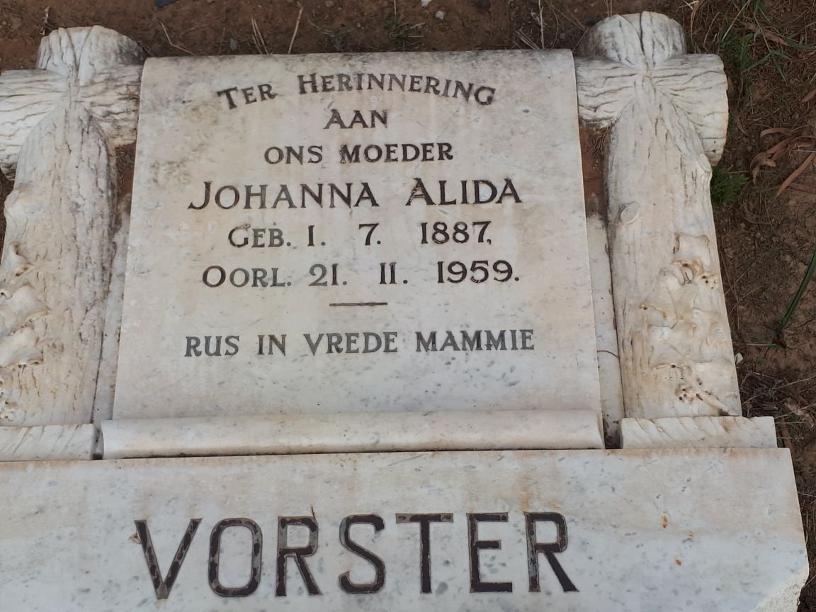 VORSTER Johanna Alida 1887-1959