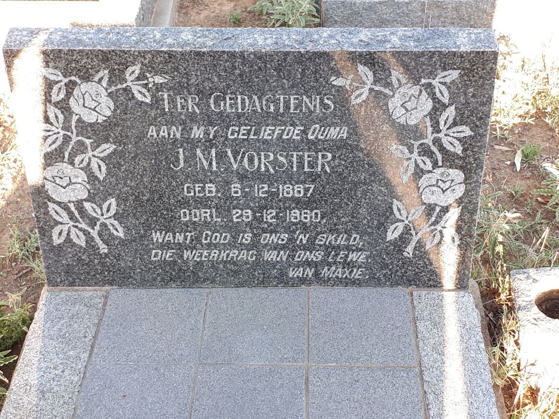 VORSTER J.M. 1887-1960