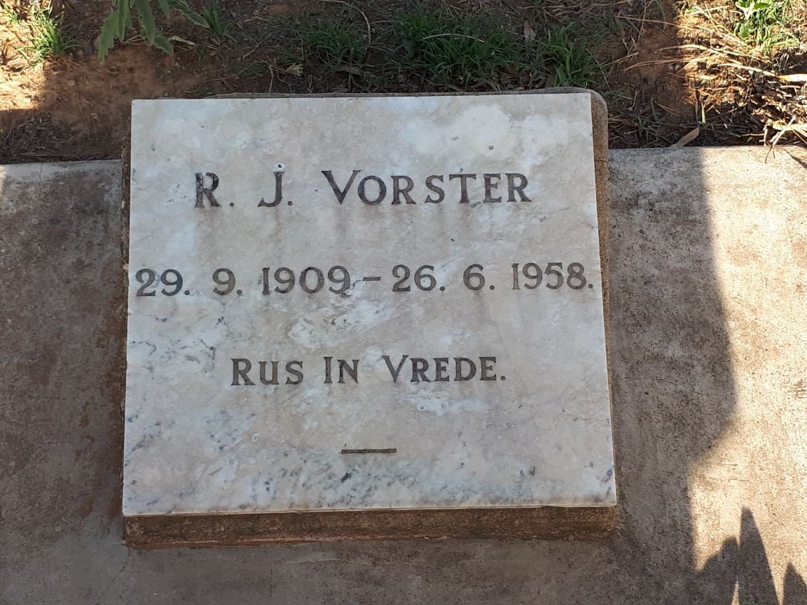 VORSTER R.J. 1909-1958