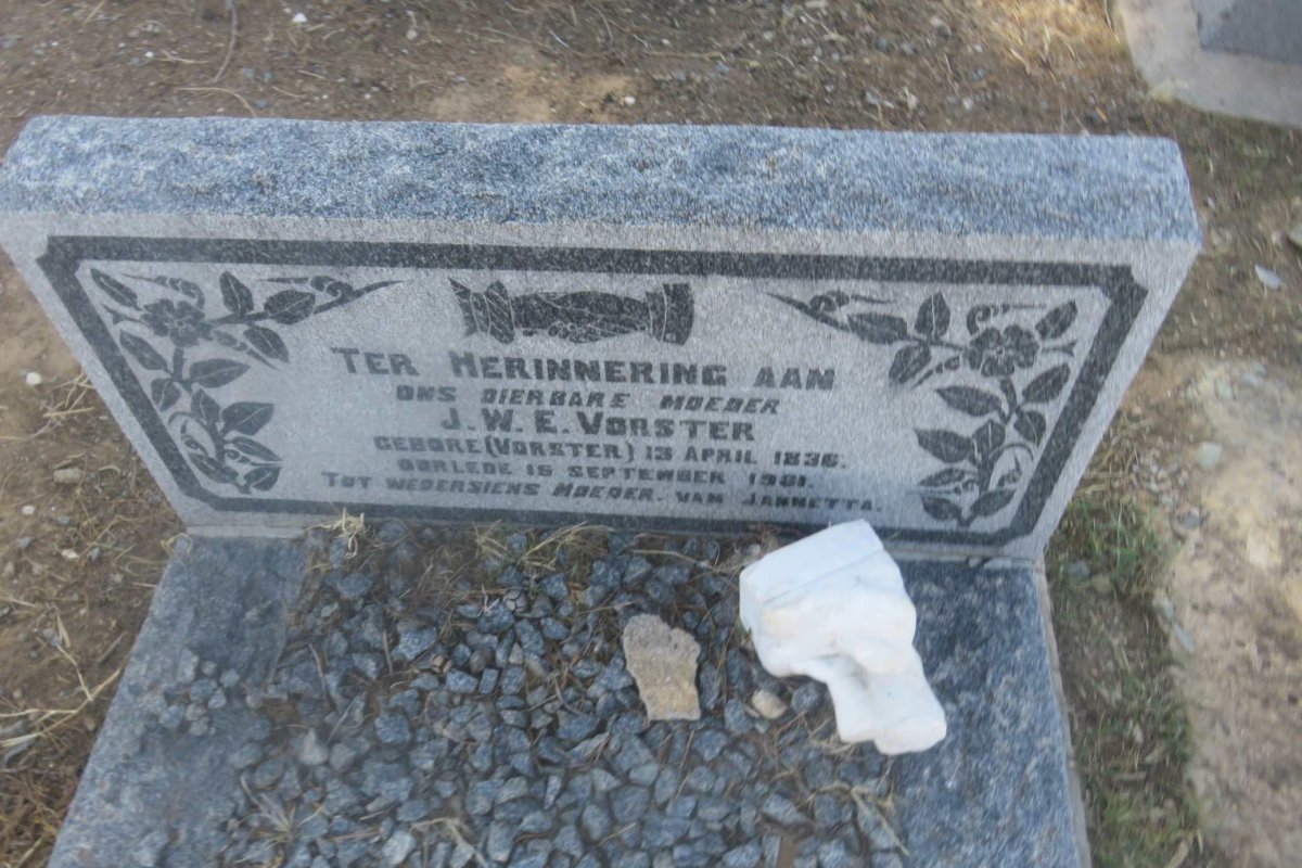 VORSTER J.W.E. nee VORSTER 1836-1901