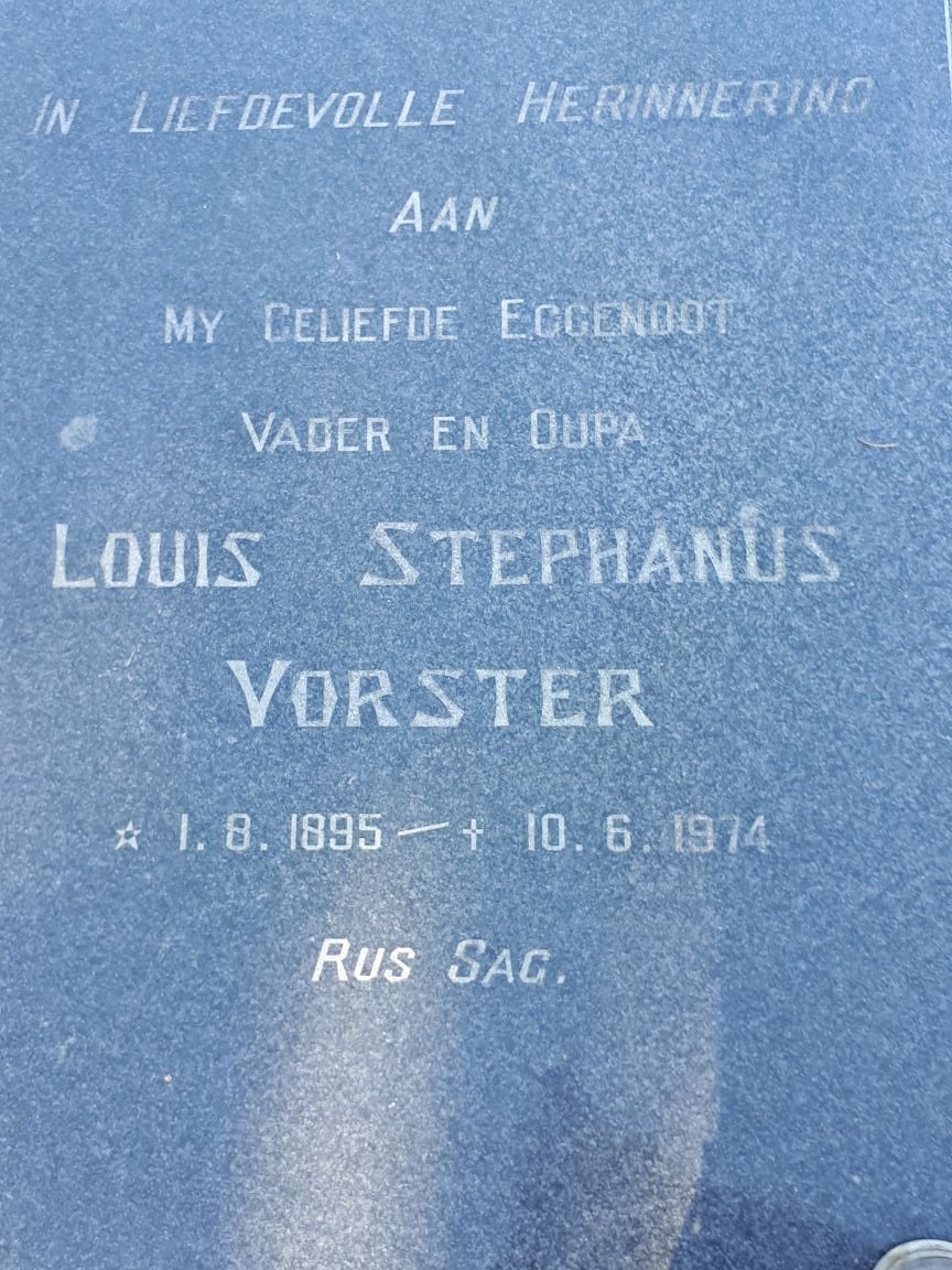 VORSTER Louis Stephanus 1895-1974