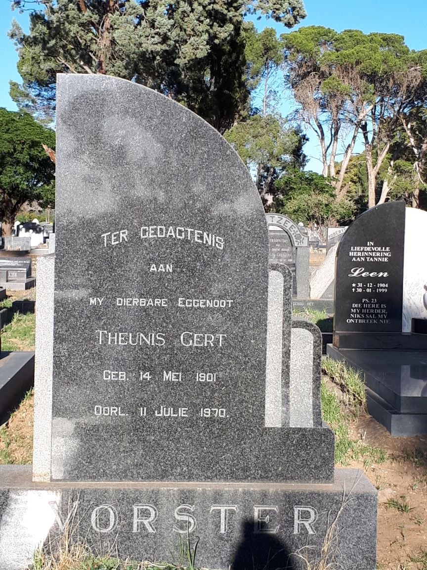 VORSTER Theunis Gert 1901-1970