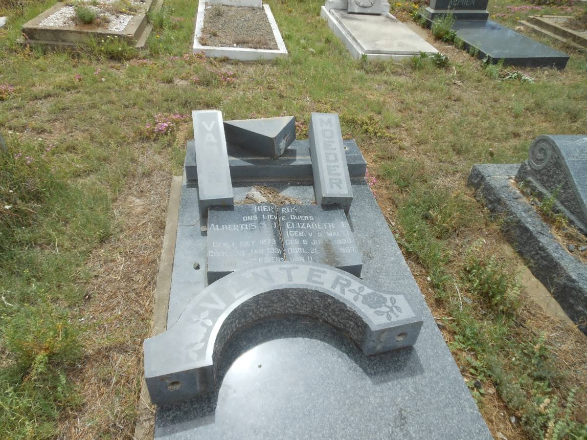 VENTER Albertus S.J. 1873-1931 &amp; Elizabeth J. V.D. WALT 1890-1967