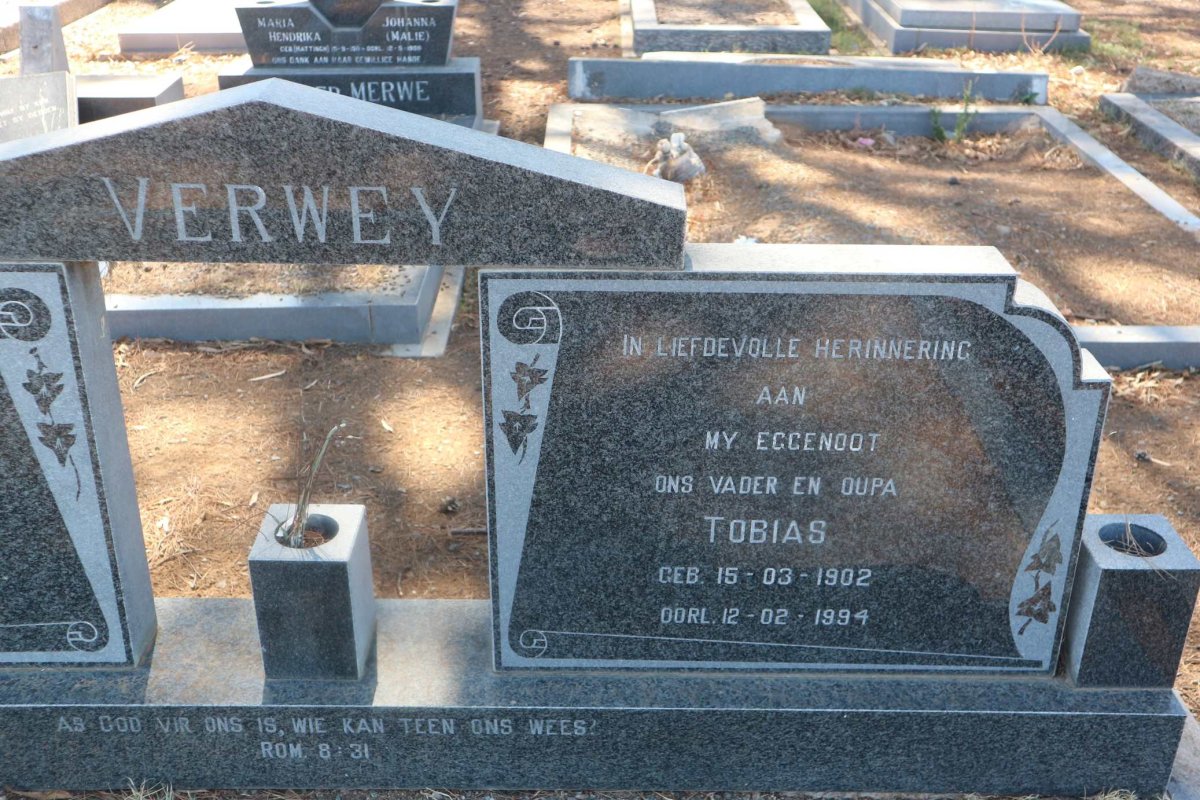 VERWEY Tobias 1902-1994 &amp; Helena A.C. DICKSON 1917-1996