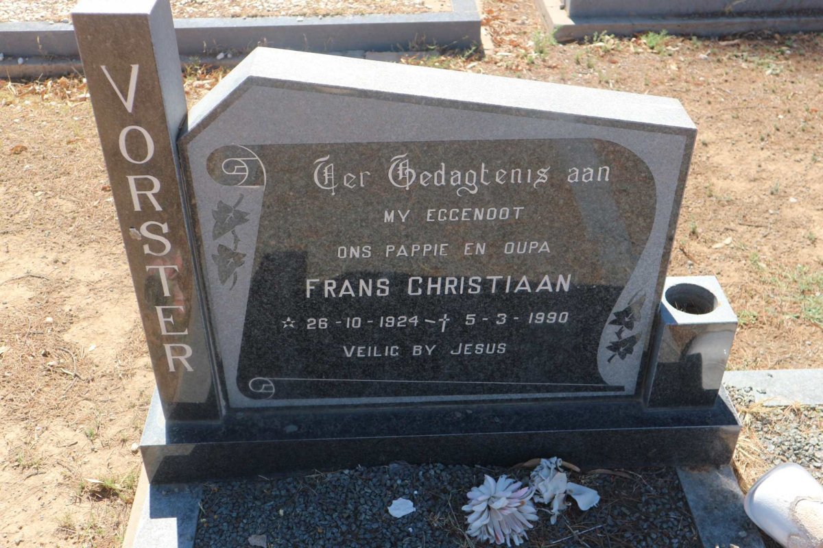 VORSTER Frans Christaan 1924-1990