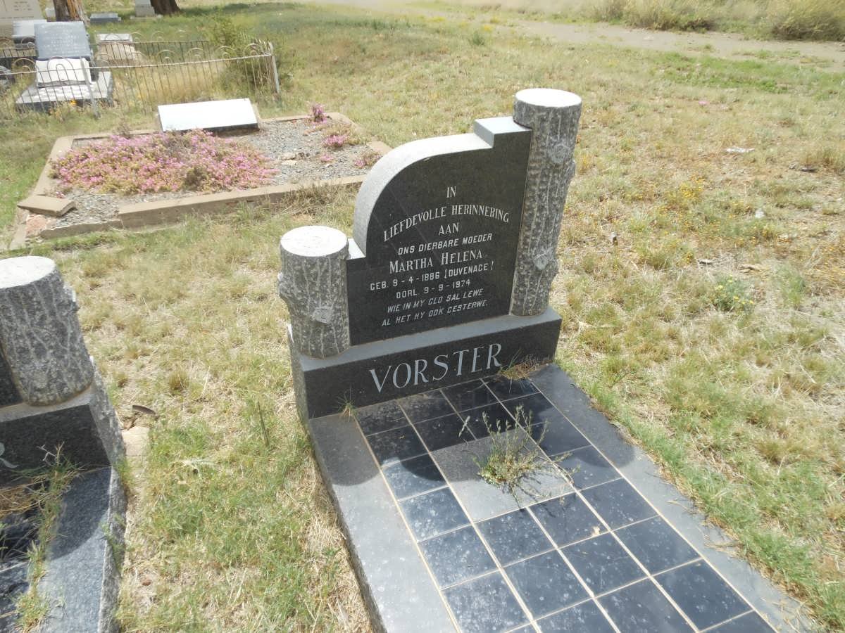 VORSTER Martha Helena nee DUVENAGE 1886-1974