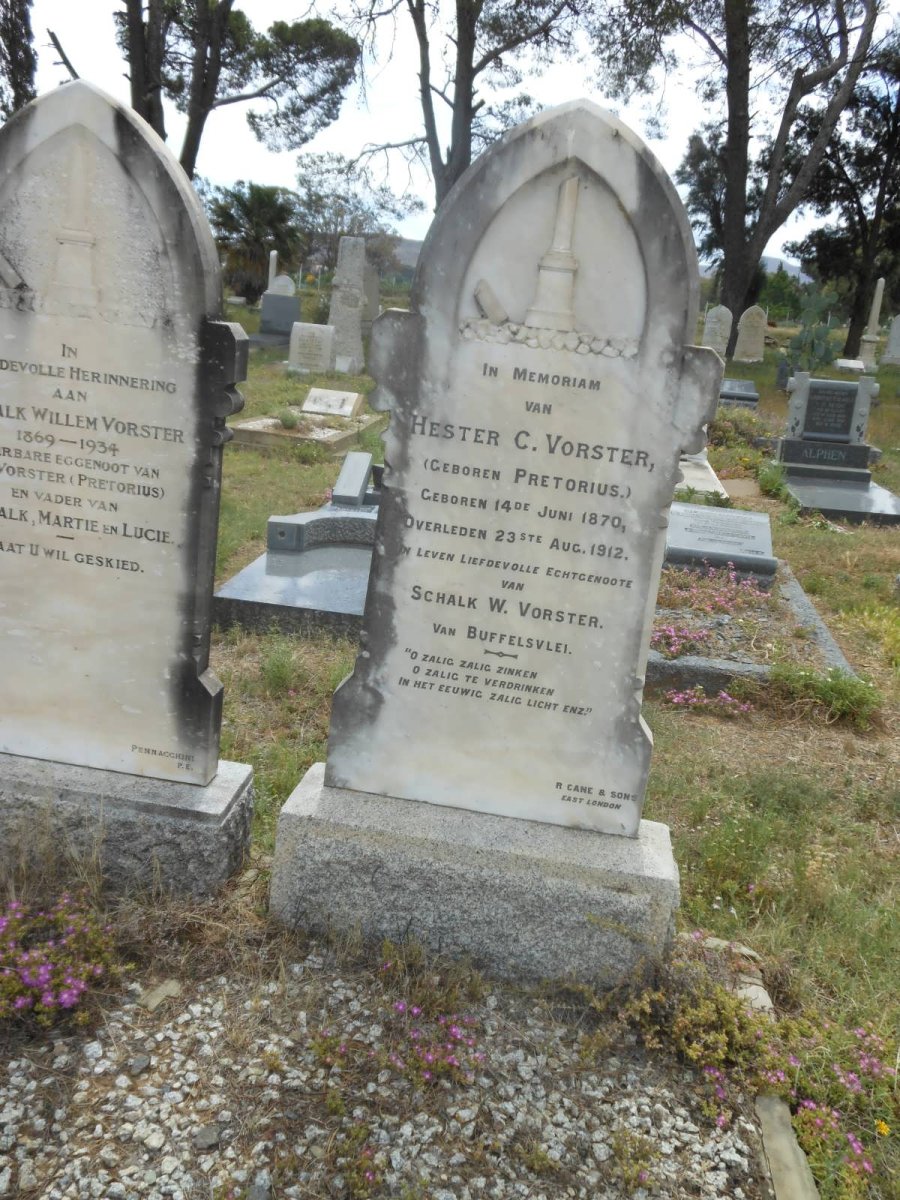 VORSTER Hester C. nee PRETORIUS 1870-1912