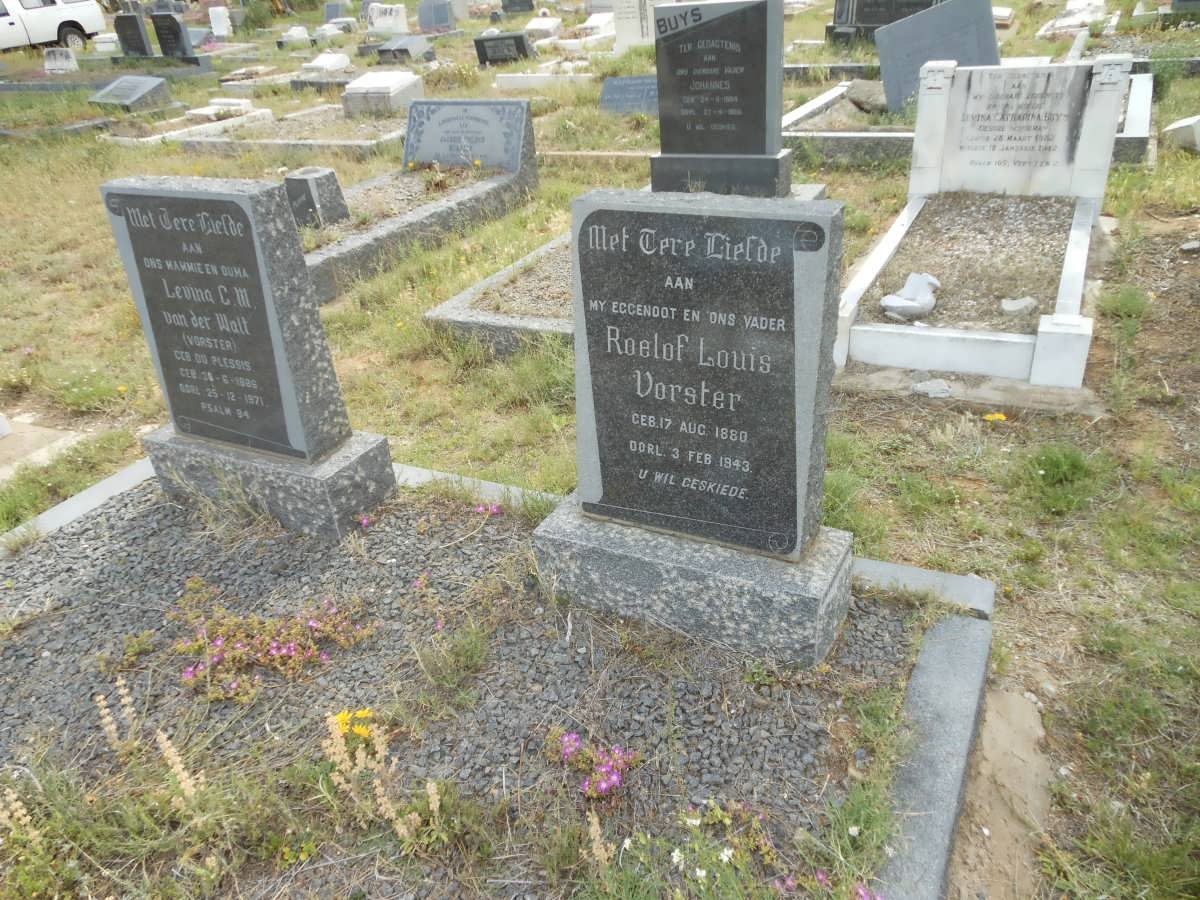 VORSTER Roelof Louis 1880-1943 &amp; Levina C.M. van der Walt DU PLESSIS 1886-1971