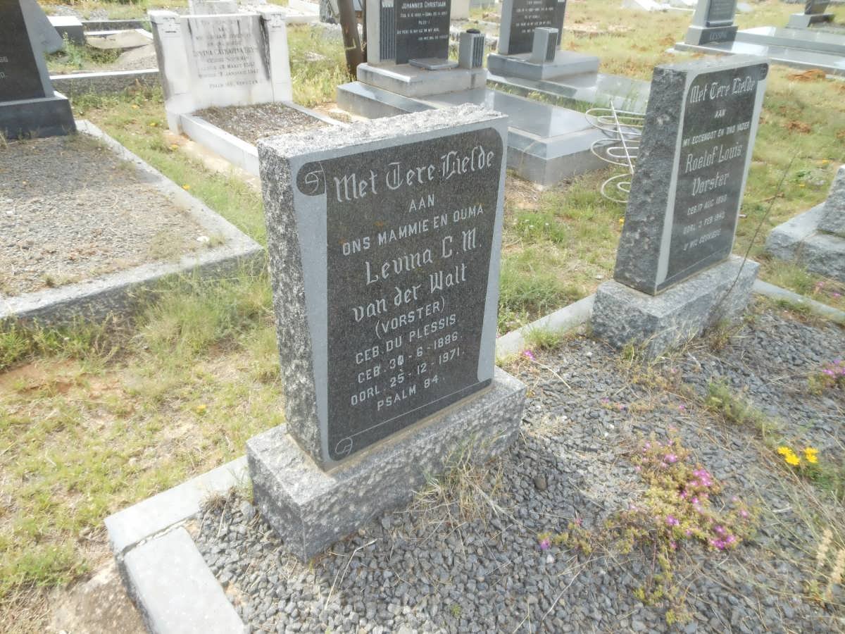 VORSTER Roelof Louis 1880-1943 &amp; Levina C.M. van der Walt DU PLESSIS 1886-1971
