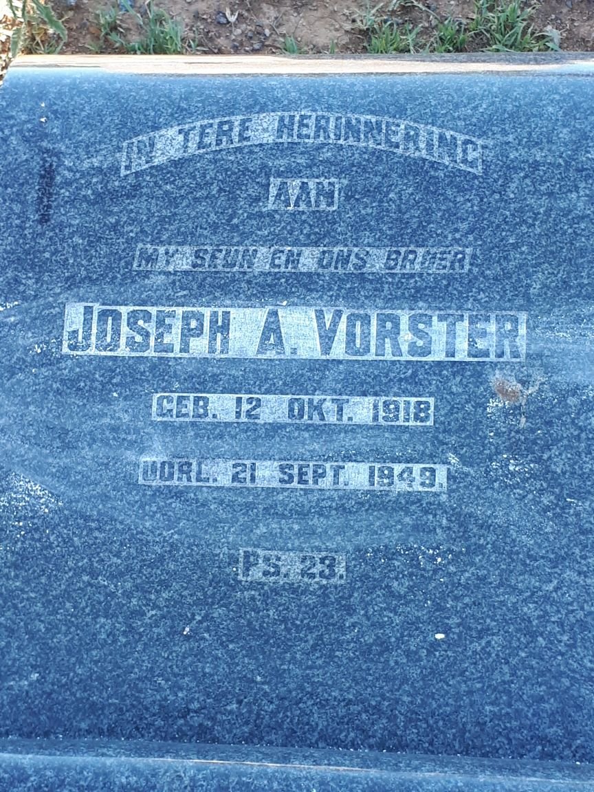 VORSTER Joseph A. 1918-1949
