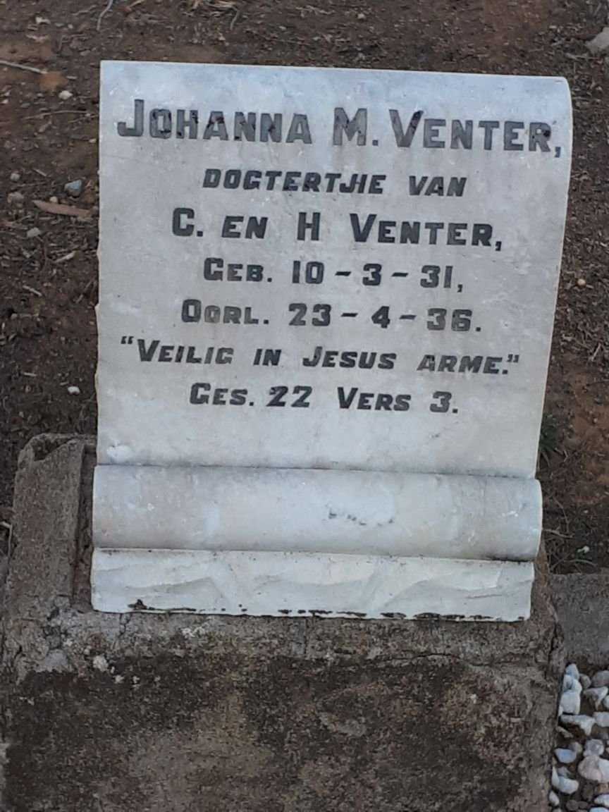 VENTER Johanna M. 1931-1936