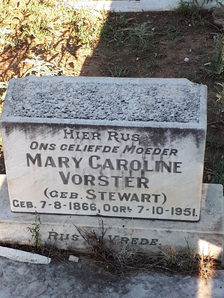 VORSTER Mary Caroline nee STEWART 1866-1951