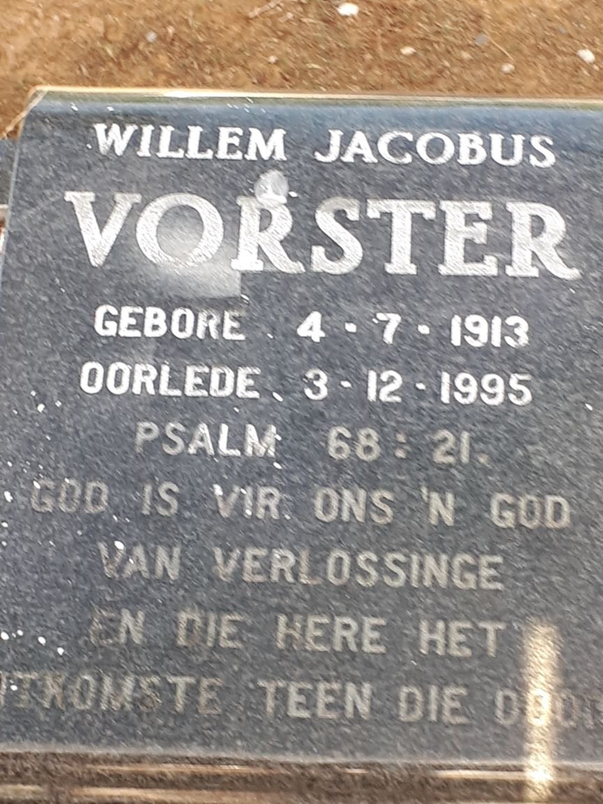 VORSTER Willem Jacobus 1913-1995