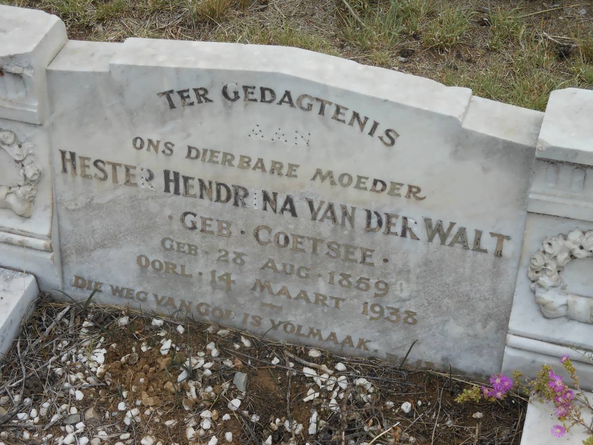 WALT Hester Hendrina, van der nee COETSEE 1859-1938