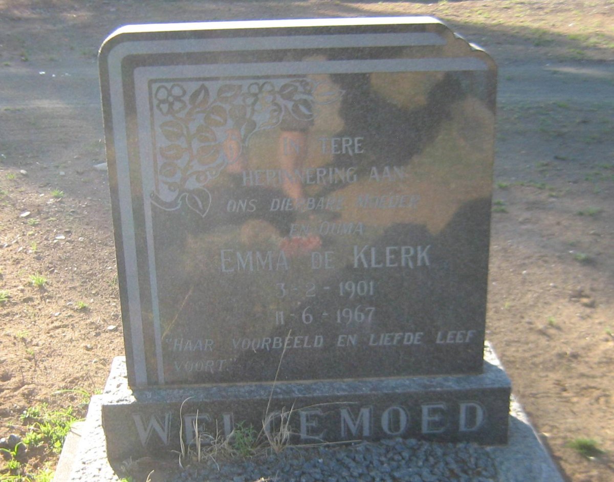 WELGEMOED Emma de Klerk 1901-1967