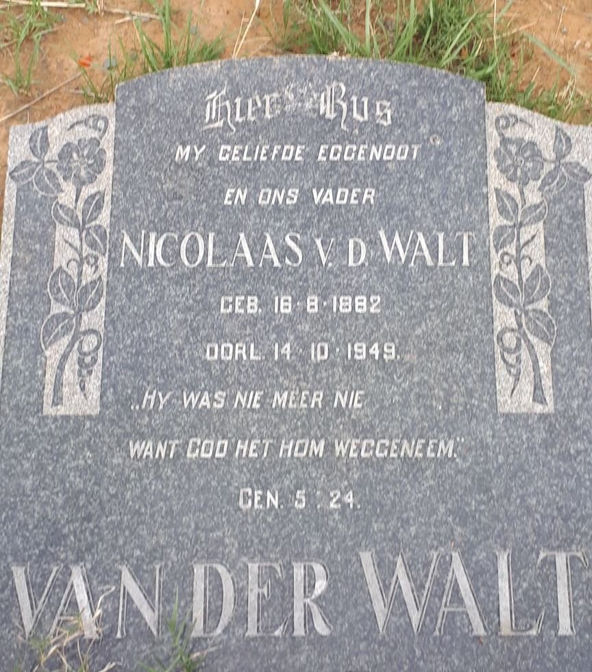 WALT Nicolaas, v.d. 1882-1949