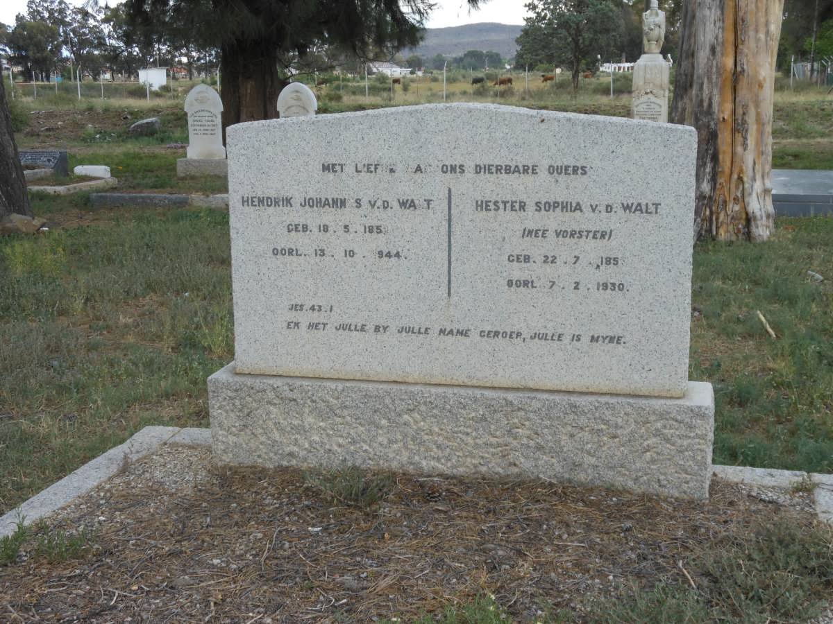 WALT Hendrik Johannes 185?-1944 &amp; Hester Sophia VORSTER 1857?-1930
