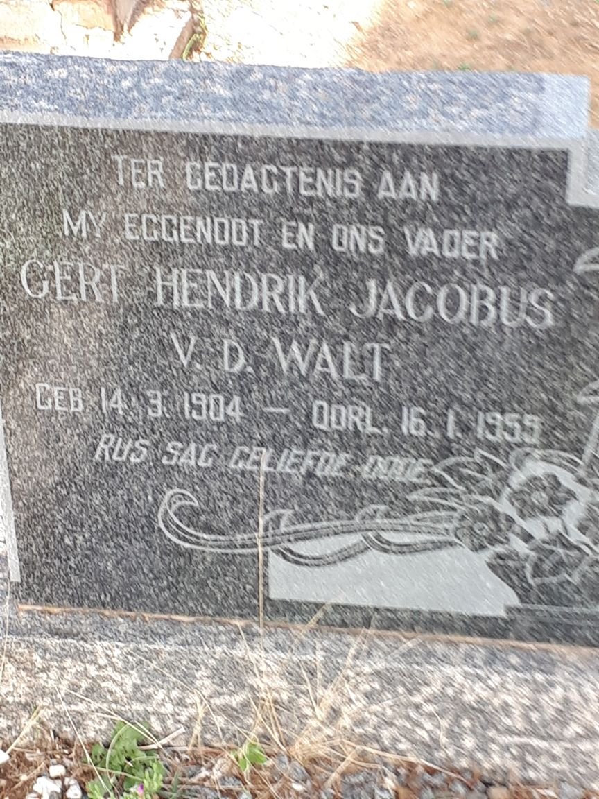 WALT Gert Hendrik Jacobus, v.d. 1904-1959