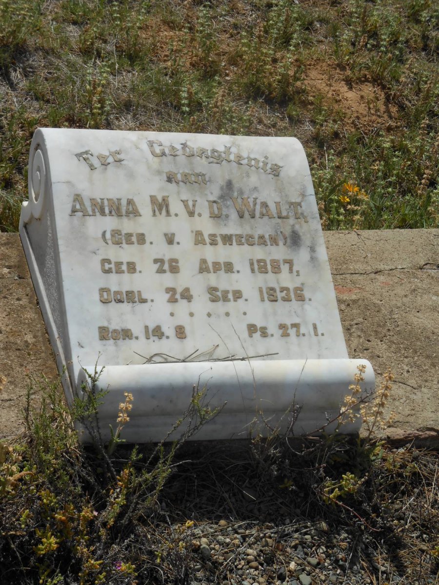 WALT Anna M., v.d. nee VAN ASWEGAN 1887-1936