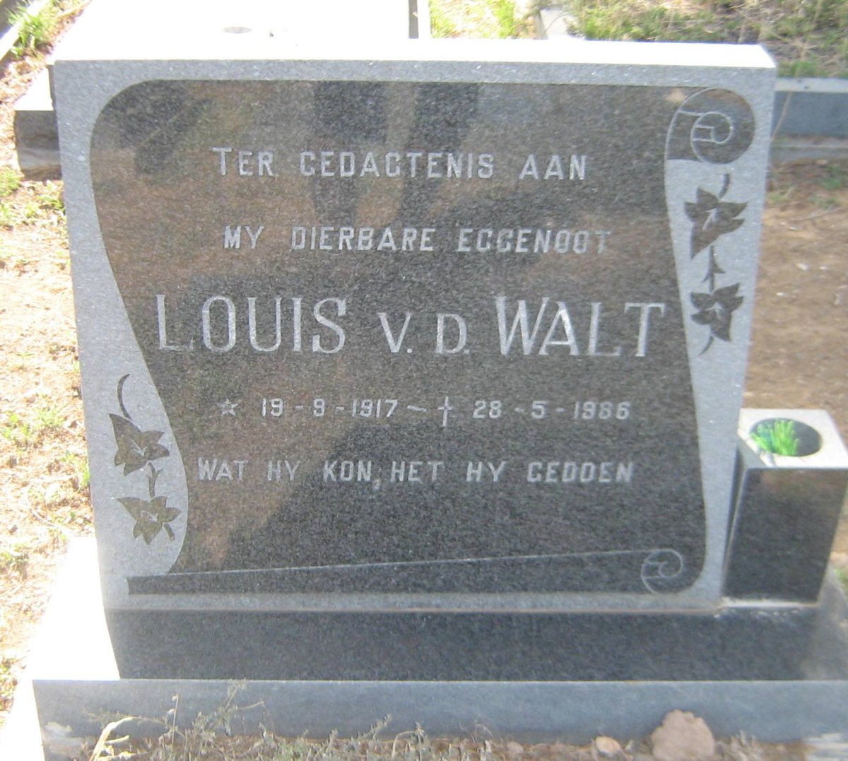 WALT Louis, v.d. 1917-1986