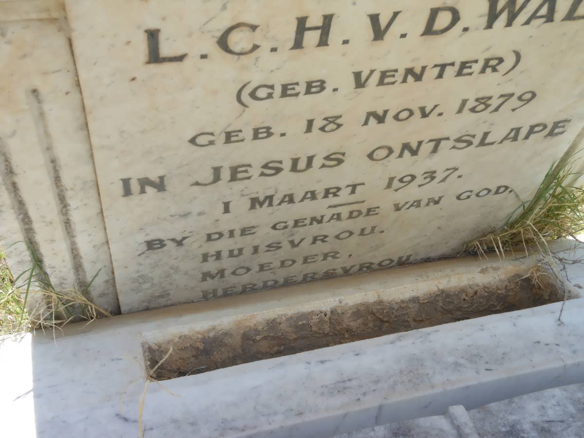 WALT L.C.H., v.d. nee VENTER 1879-1937