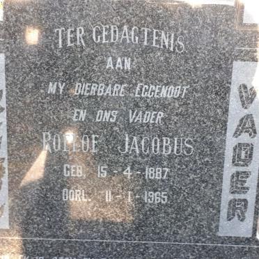 WALT Roelof Jacobus, van der  1887-1965 &amp; Lazyja Christina VORSTER 1892-1971