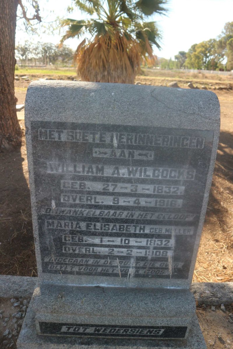 WILCOCKS William A. 1832-1916 &amp; Maria Elisabeth MULLER 1832-1908