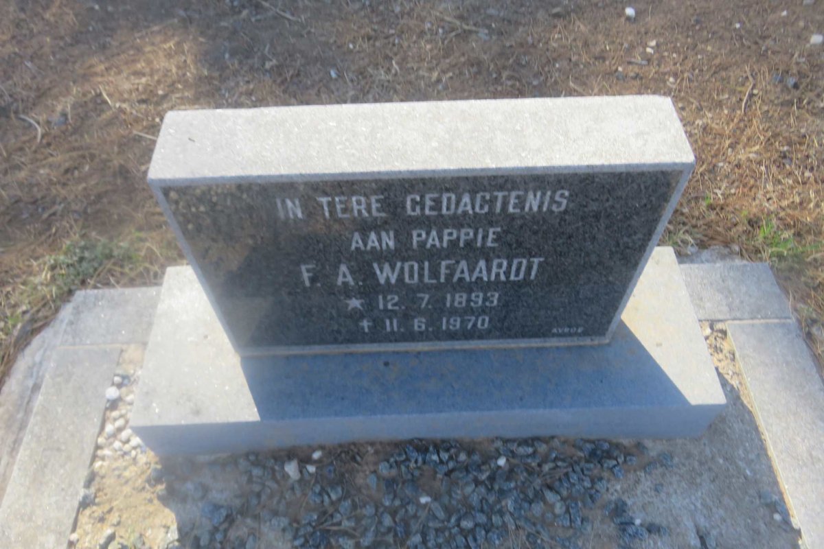 WOLFAARDT F.A. 1893-1970