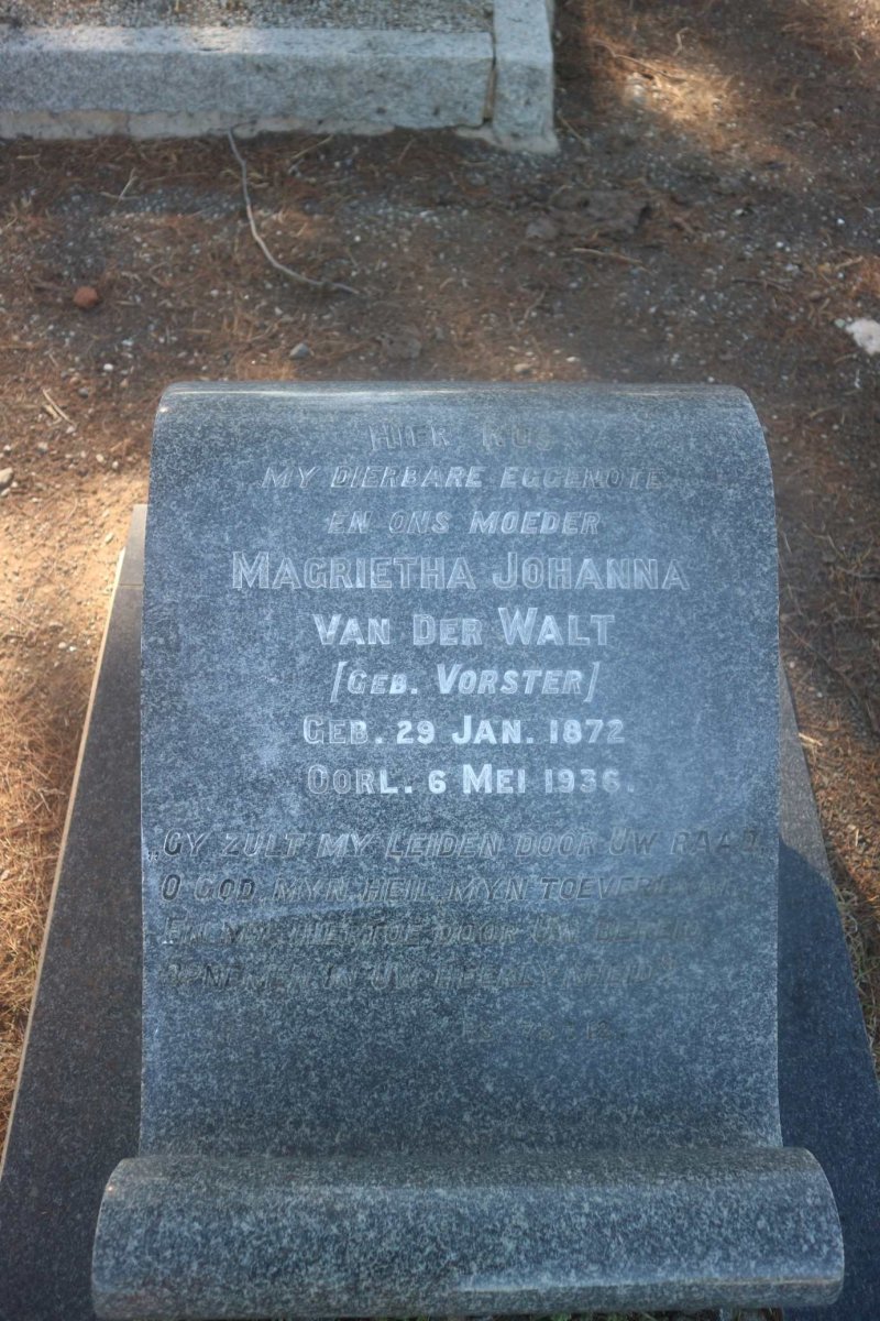 WALT Magrietha Johanna, van der nee VORSTER 1872-1936