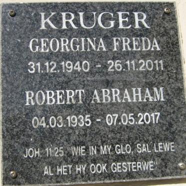 KRUGER Robert Abraham 1935-2017 &amp; Georgina Freda 1940-2011