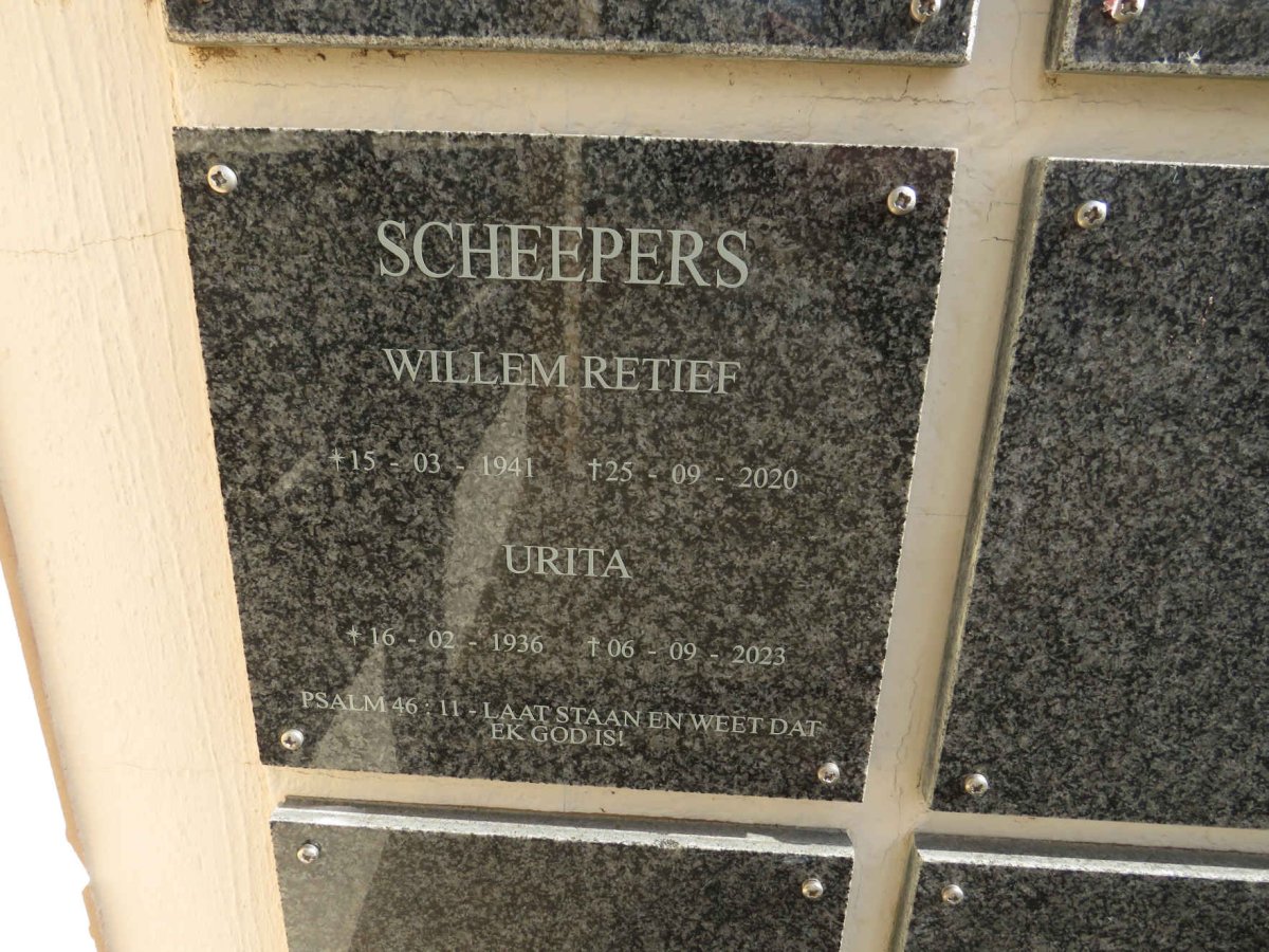 SCHEEPERS Willem Retief 1941-2020 & Urita 1936-2023