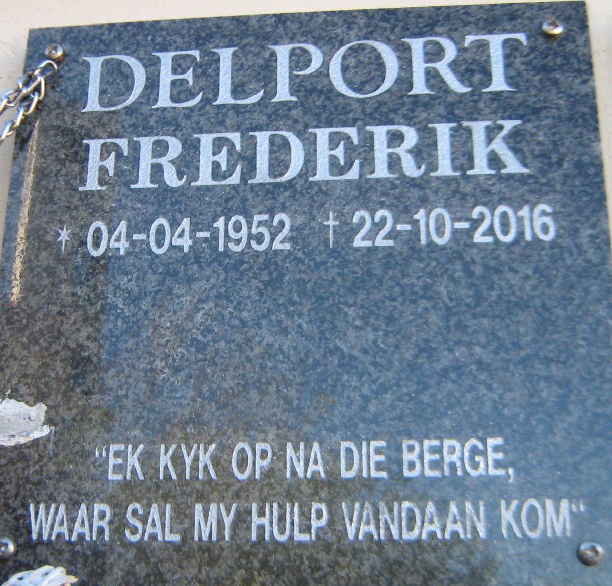 DELPORT Frederik 1952-2016