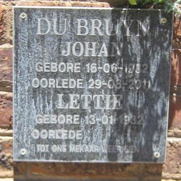 BRUYN Johan, du 1932-2011 &amp; Lettie 1932 -