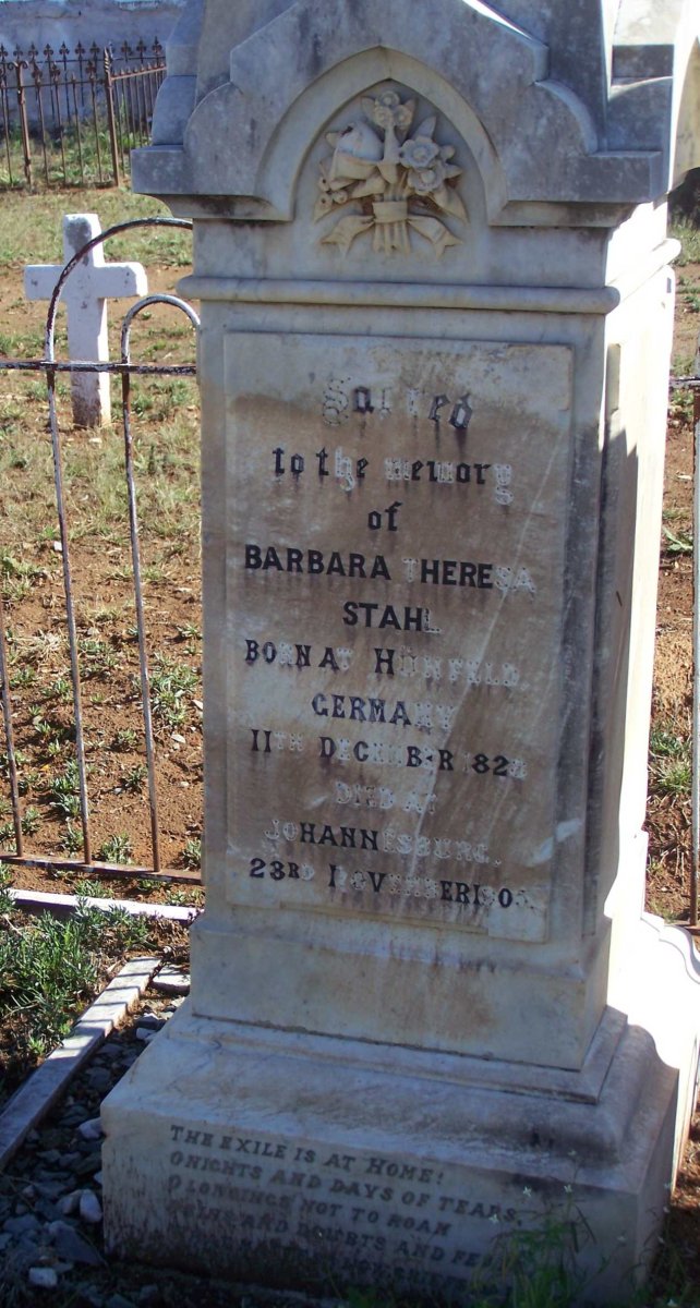 STAHL Barbara Theresa 1828-1905