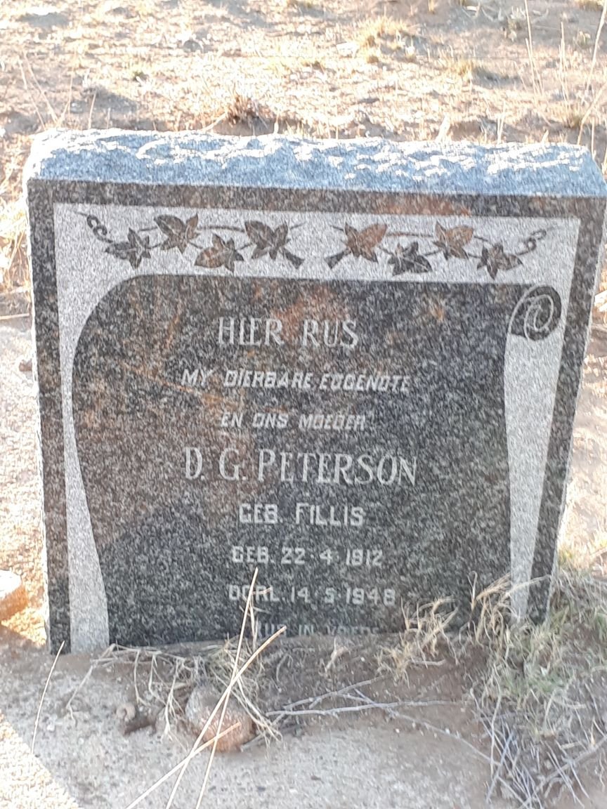 PETERSON D.G. nee FILLIS 1912-1948
