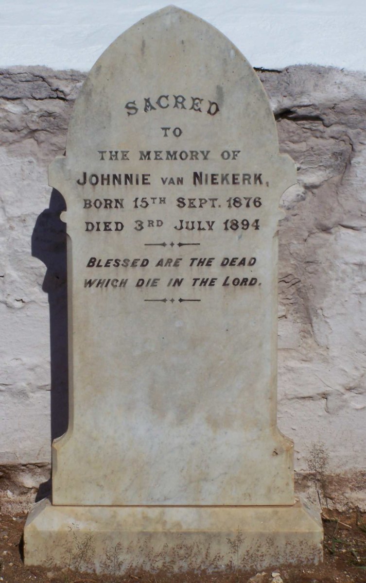 NIEKERK Johnnie, van 1876-1894