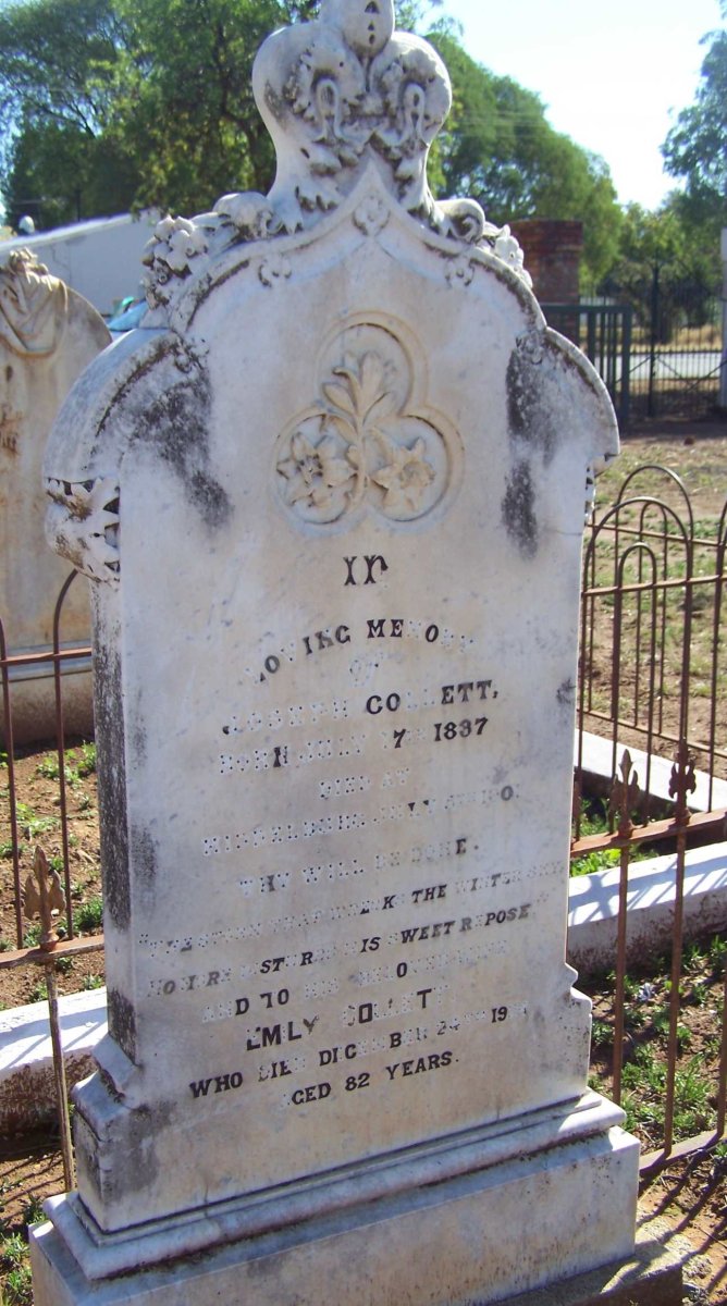COLLETT Joseph 1837-1901 &amp; Emily -1924
