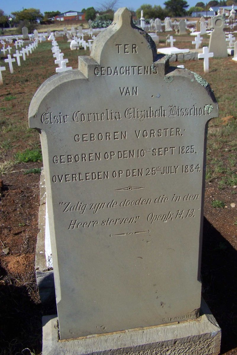 BISSCHOFF Elsie Cornelia Elizabeth nee VORSTER 1825-1884
