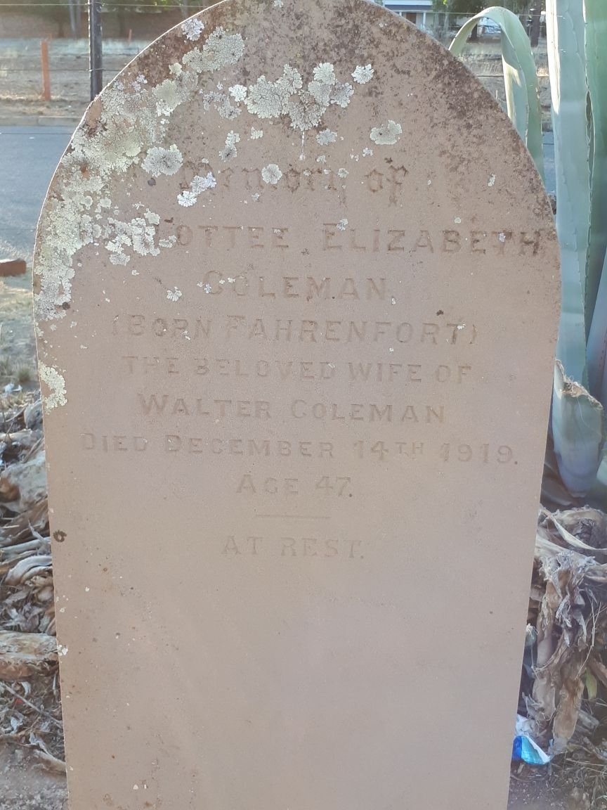 COLEMAN Charlottee Elizabeth nee FAHRENFORT  -1919