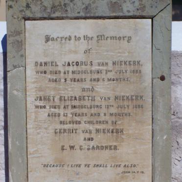 NIEKERK Daniel Jacobus, du -1886 :: VAN NIEKERK Janet Elizabeth -1886